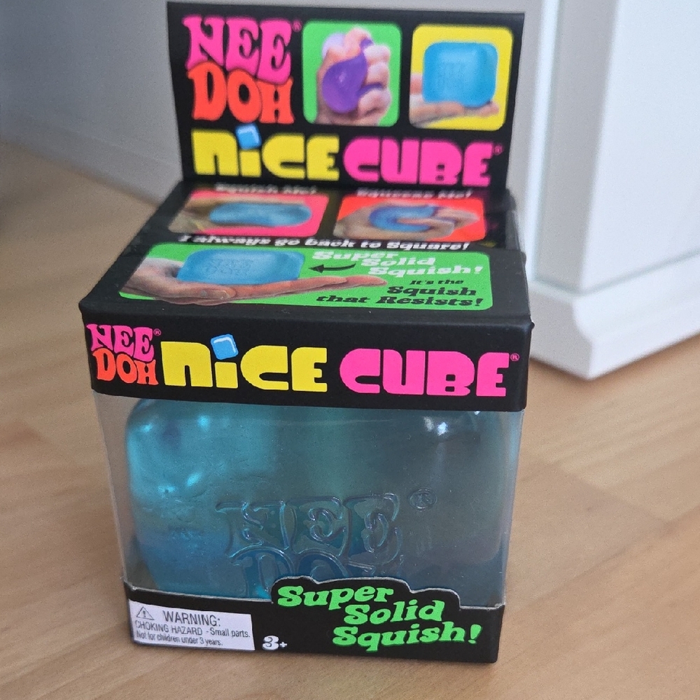 Nee Doh Nice Cube Blue Super Solid Squish
